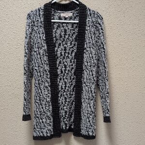 Ann Taylor Black and Gray Knit Sweater